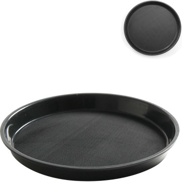 A non-slip wait tray. Round...