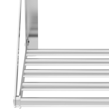 Vägghylla av rostfritt stål upp till 40 kg 100 x 45 cm