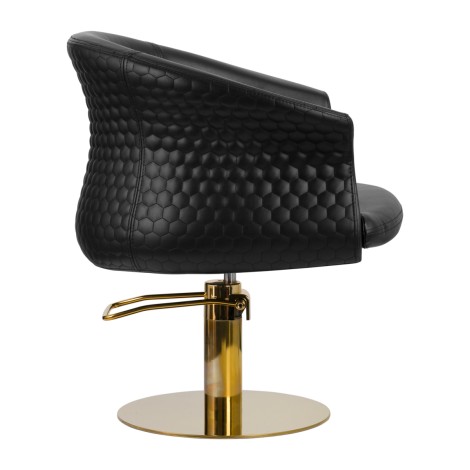 Fauteuil de coiffure Gabbiano Wersal noir et doré — vue latérale