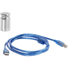 Analytisk laboratoriebalance med et glasdæksel med et berøringspanel LCD 300 g / 0.001 g