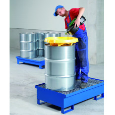 Metal capture bathtub for 2 barrels 200l 120x80cm