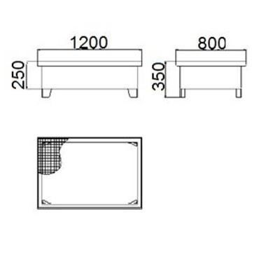 Banheira de captura de metal para 2 barris 200 120x80cm