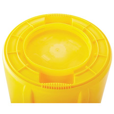 Cube industriel conteneur pour déchets et aliments brute rond 121L - jaune