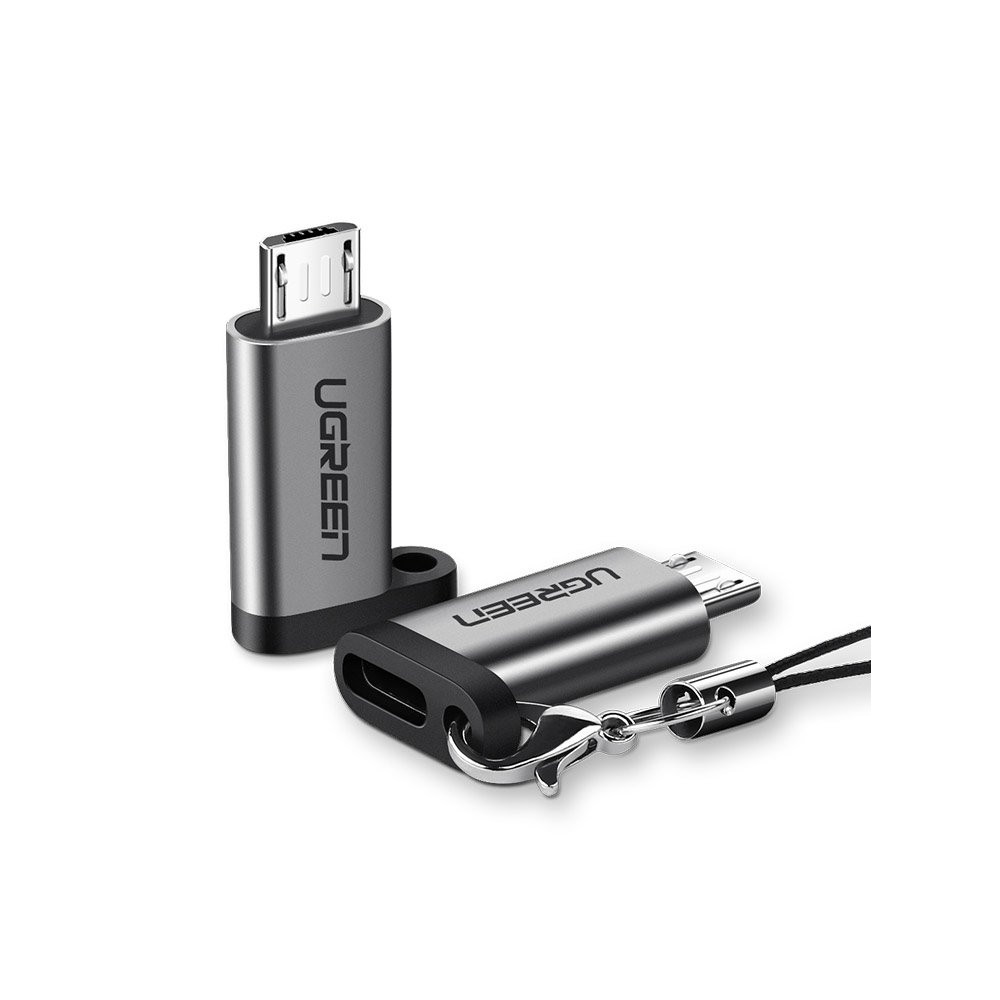 Adaptera adapteris ar USB-C uz Micro USB - Gray