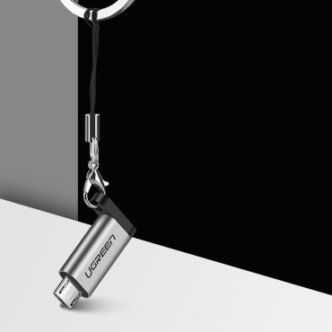 Adaptador adaptador com USB-C em micro USB - cinza