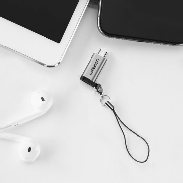 Adaptador adaptador com USB-C em micro USB - cinza