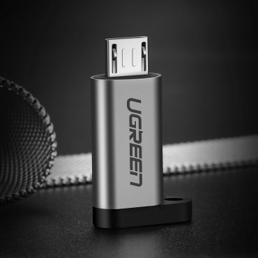 Adaptera adapteris ar USB-C uz Micro USB - Gray