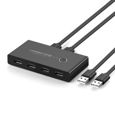 Διακόπτης διακόπτη διακόπτη διακόπτη 4x USB 2.0 διανομέα USB για δύο υπολογιστές - μαύρο