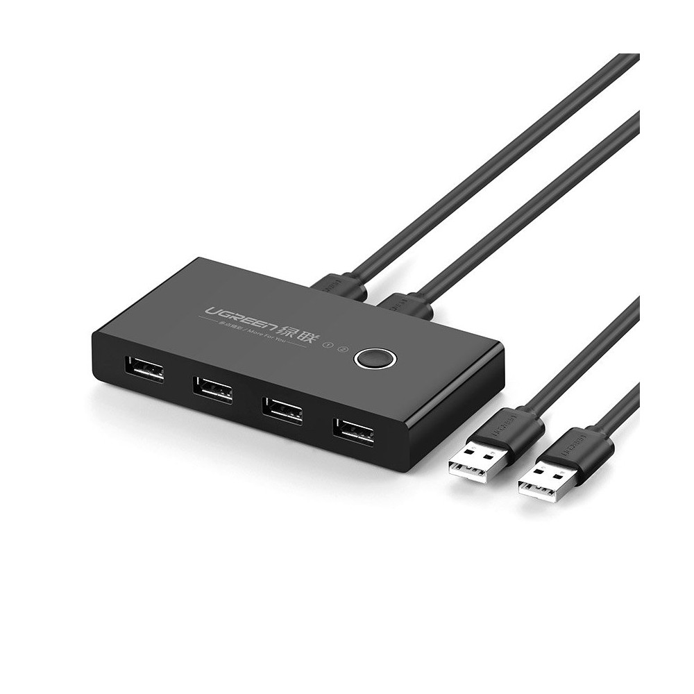 Dėžutės dėžių jungiklis 4x USB 2.0 USB platintojas dviem kompiuteriams - juoda