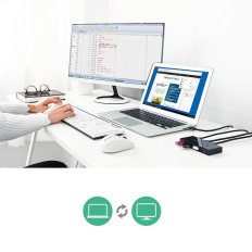 Switch Box Hub Switch 4X USB 2.0 Distributore USB per due computer - Nero