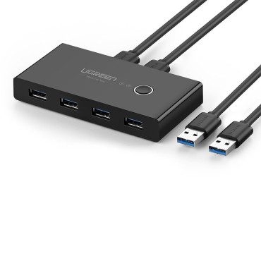 Switch Box Hub slēdzis 4x USB 2.0 USB izplatītājs diviem datoriem - melns