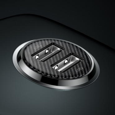 Carregador de carro Grão Pro 2x USB 4.8a preto