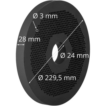 Matrica Cedilo za pelete WIE-2000 Yearders 229,5 mm x 28 mm luknje 3 mm
