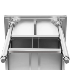 Tabela Worktop Worktop Central Steel 2 Prateleiras 100 x 60 cm a 600 kg