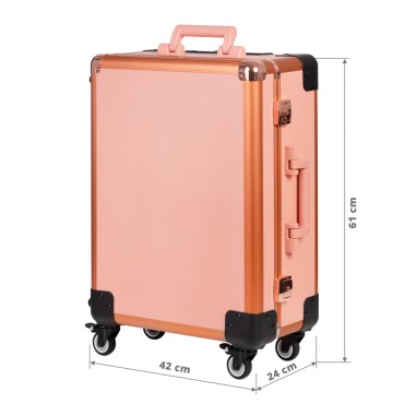 CASE PORTABLE STAND T-27 Rose Gold Kosmetikväska med hjul