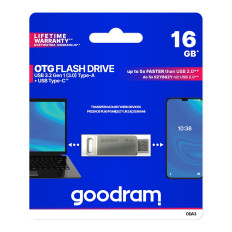 Μνήμη της Pendrive Goodram 16GB USB 3.2 Gene 1 USB / USB-C OTG OD3 Silver