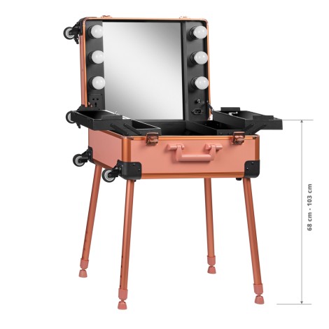 ACTIVESHOP CASE PORTABLE STAND T-27 Kosmetikkoffer Roségold — Vorderansicht