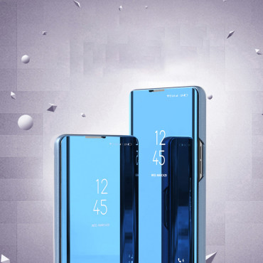 Caso brilhante com flip para Xiaomi Redmi Nota 12 Pro + Clear View Case Blue