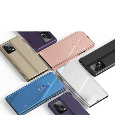 Caso brilhante com flip para Xiaomi Redmi Nota 12 Pro + Clear View Case Blue