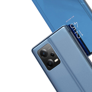 Caso brilhante com flip para Xiaomi Redmi Nota 12 Pro + Clear View Case Blue