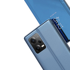 Caso brilhante com flip para Xiaomi Redmi Nota 12 Pro + Clear View Case Blue