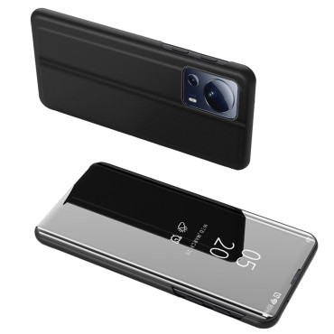 Glänsande påse med flik för Xiaomi 13 Lite Clear View Case Black
