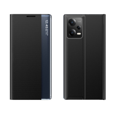 Custodia con patta e stand per Xiaomi Redmi Nota 12 5G / Poco X5 5G Nuovo sepolto Nero
