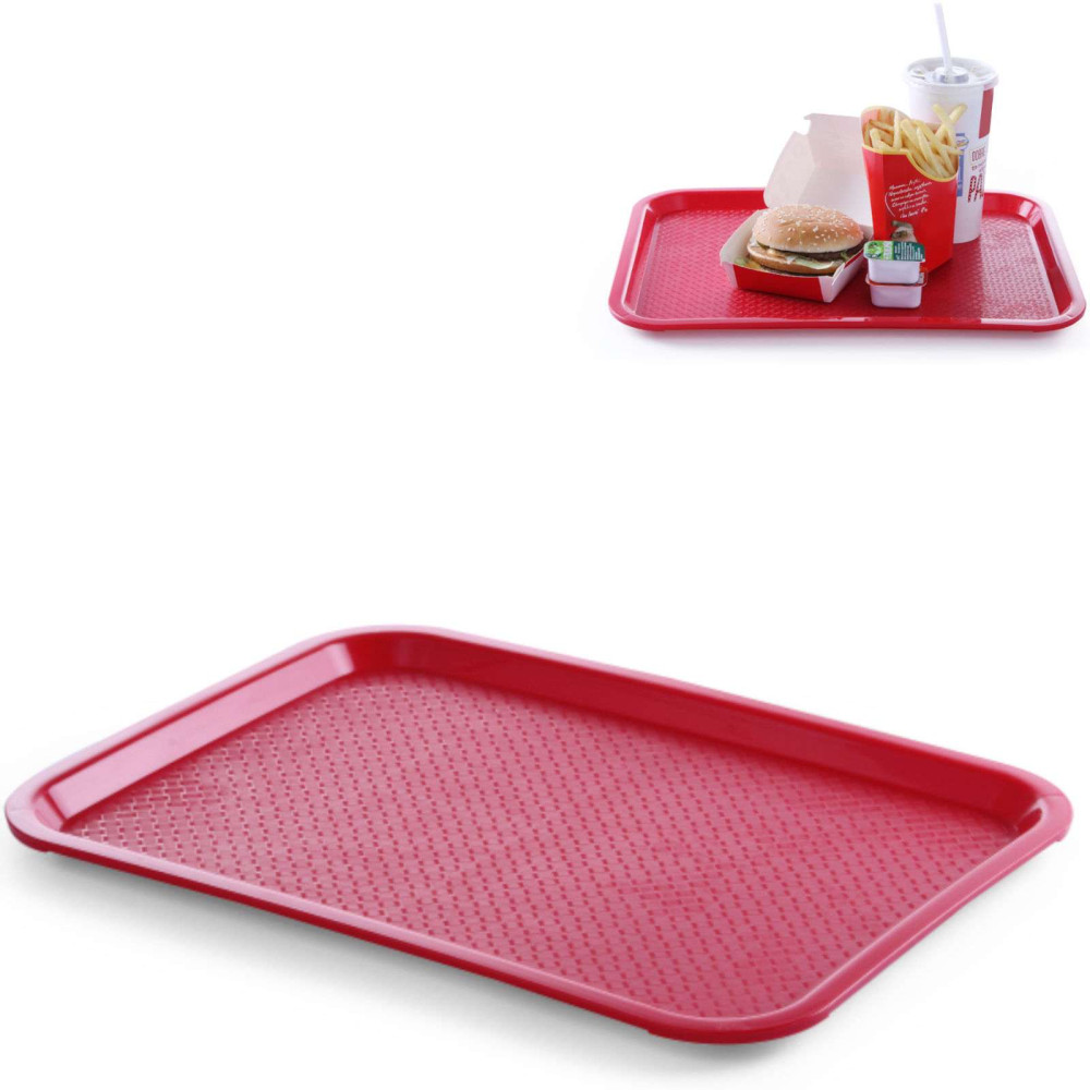 Fast food polypropylene tray 30.5x41.5cm - red Fast food polypropylene tray 30.5x41.5cm - red