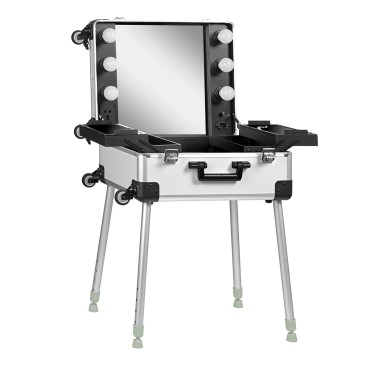 Valigia Portatile con Supporto T-27 Argento — vista frontale