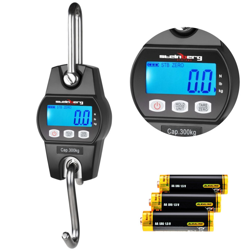 Καθολική ζυγαριά γάντζου κρεμαστή έως 300kg - μαύρη