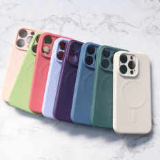 Caja de silicona con Magsafe para iPhone 15 Caja de silicona Gray