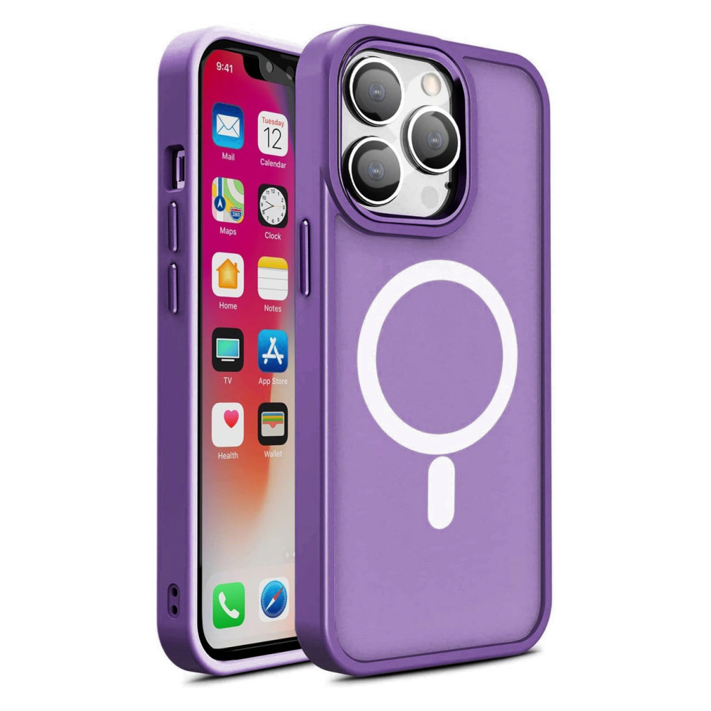 Magsafe Magsafe Case for iPhone 15 Pro Holes for Purple Leash
