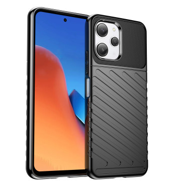 Soomustatud elastne juhtum Xiaomi Redmi 12 Thunder Case Black jaoks