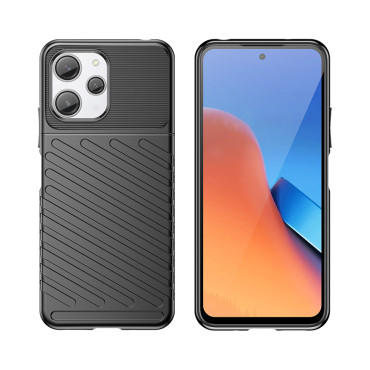 Soomustatud elastne juhtum Xiaomi Redmi 12 Thunder Case Black jaoks