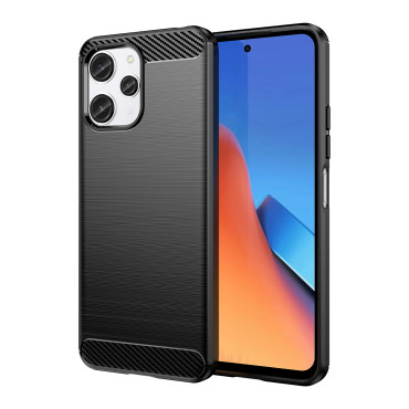 Flexible Funda Patrón de Patrón de Carbono Para Xiaomi Redmi 12 Caja de Carbono Negro