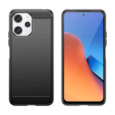 Joustava tapauskotelo Patterin hiili Xiaomi Redmi 12 Hiilikotelo Musta