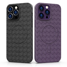 Caso de caso Trançado para o iPhone 15 do Magsafe Woven Case Roxo