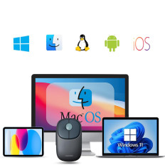 Souris de souris sans fil pour Mu102 Fun + Bluetooth 2.4 GHz Noir