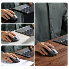 Ratón de ratón inalámbrico ergonómico para MU101 Bluetooth 2.4 GHz Azul