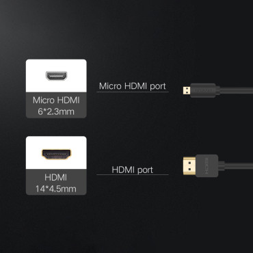 Káblové audio kábel Video MicroHDMI - HDMI 2.0 1M ČIERNY