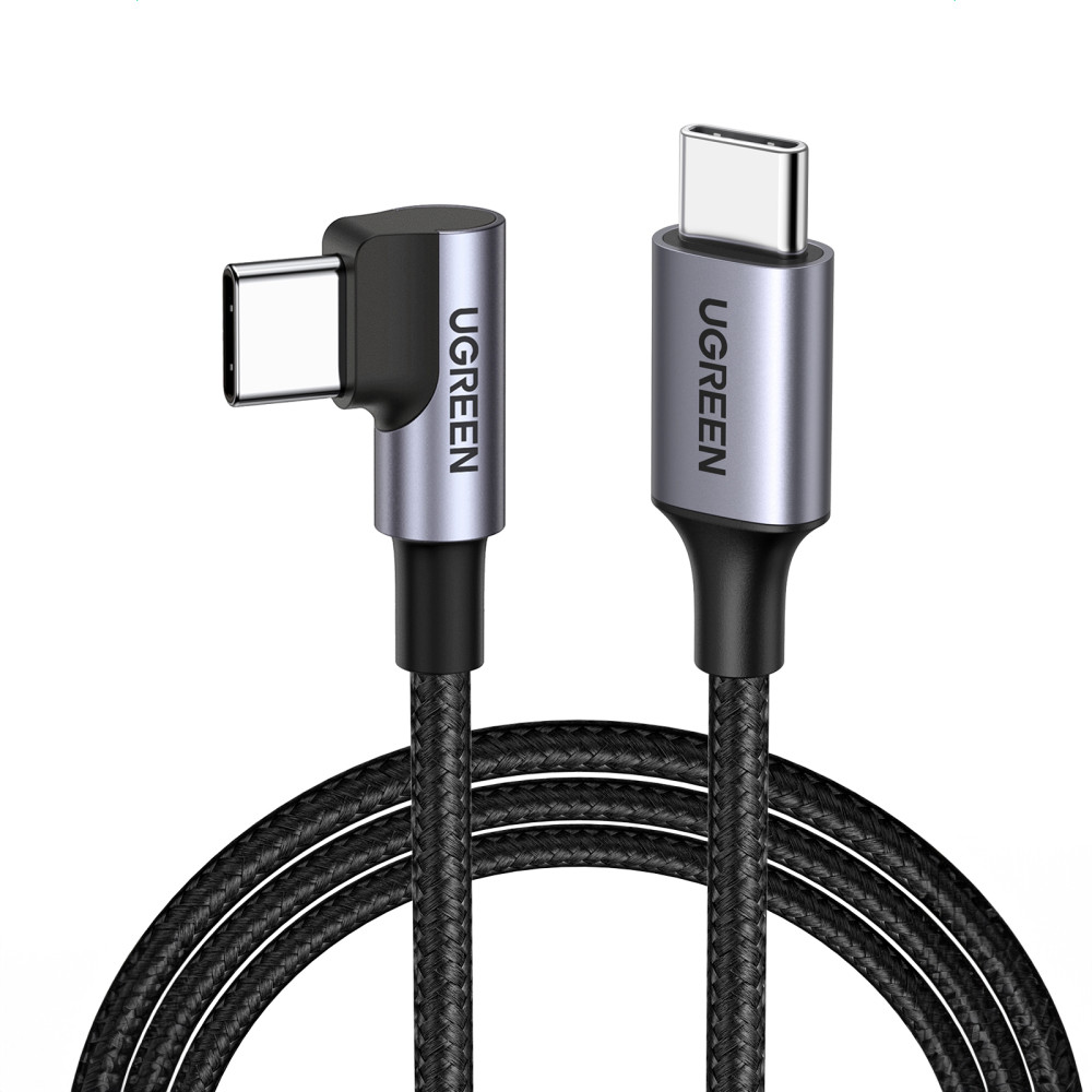 Cabo de ângulo USB-C de cabo angular no 480MB / FOO 0.5m de olhos pretos
