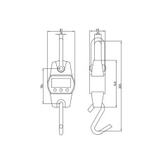 Universal hanging hook scale up to 300kg - black