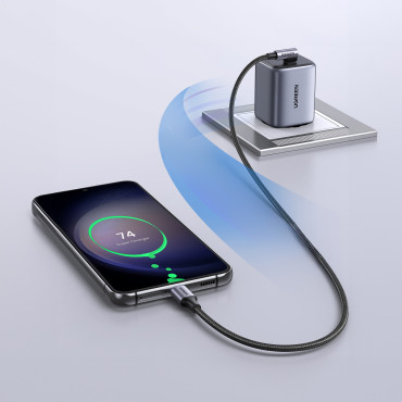 Stūra kabeļu USB-C leņķa kabelis 480MB / mēģinājumā 0.5m Black-Eyed