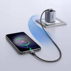 Stūra kabeļu USB-C leņķa kabelis 480MB / mēģinājumā 0.5m Black-Eyed