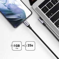 Kabelinė kampo laido USB-C 580MB / s 2m juoda gardos