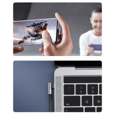 Kábel szögjel USB-C 580MB / s 2m fekete garda