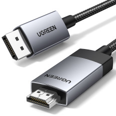 Kabel DisplayPort Cable - HDMI 4K 60Hz i 1m grå