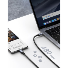 Kabel USB-C kabel v 5A 480MB / s 0.5m črno-Eyed