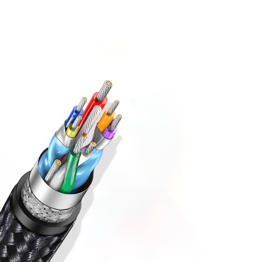 Kabelski kotiček USB - USB-C 5GB / S 3A 1M črna