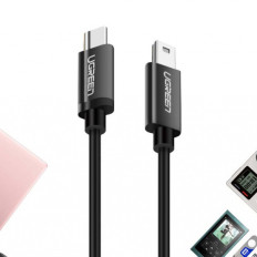 Kabeļu USB-C kabelis - miniusb 480mbps 1m melns